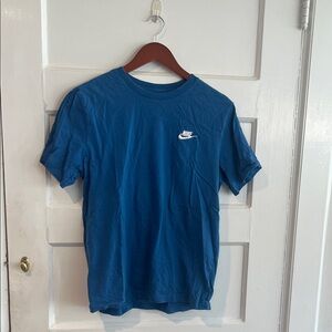 Nike Men's Short Sleeve Tee in Blue with White Logo